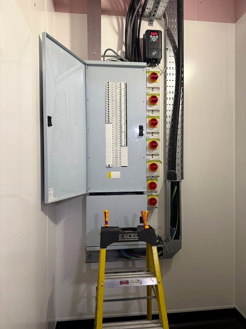 New three-phase distribution board installed in a trade unit in Trafford Park